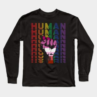 Pride LGBT Strong Hand Lesbian Gay Rainbow Gift Long Sleeve T-Shirt